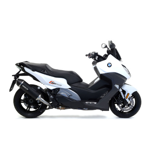 BMW C 650 Sport vista laterale destra con il terminale Arrow Race-Tech Dark montato