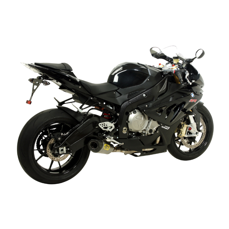 BMW S 1000 RR 2012-2014 con terminale Arrow Works, vista posteriore, foto di gamma del costruttore