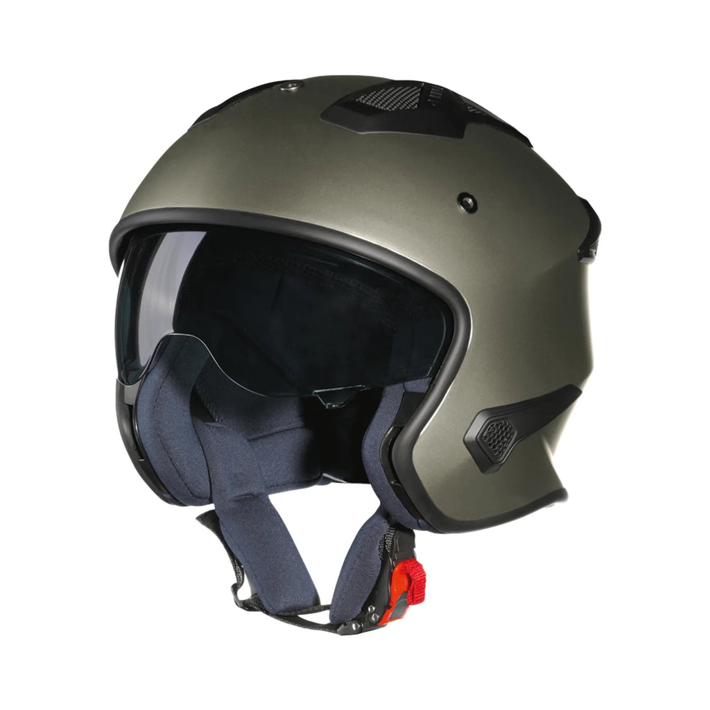 Bayard XP-69 S Draco Hybrid verde militare opaco in configurazione jet aperta, articolo 131048 — Moon Bike