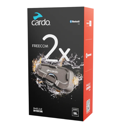 Confezione Cardo Freecom 2X con Sound by JBL, Live Intercom e Bluetooth 5.2