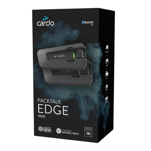 Confezione Cardo Packtalk Edge Duo PT200101 con due unita, Dynamic Mesh e JBL