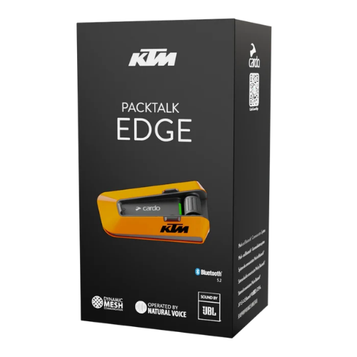 Confezione KTM del Cardo Packtalk Edge PT200020 con Air Mount arancione e mesh DMC