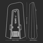Cardo Packtalk Edge e Neo interfono mesh: disegno tecnico dell'unità con le misure 46 x 84 x 23 mm