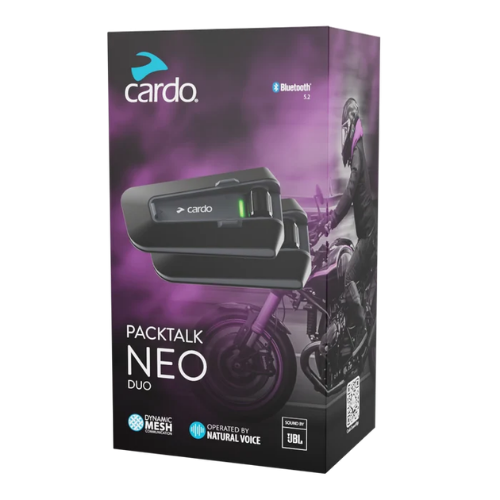 Confezione Cardo Packtalk Neo Duo PTN00101 con due unita, Dynamic Mesh e JBL