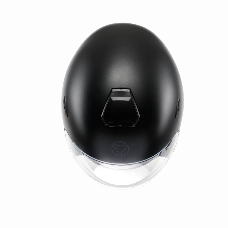 Momo Design AERO nero opaco visto dall'alto, con la presa d'aria superiore sulla calotta