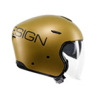 Momo Design AERO oro opaco, fianco sinistro con la visiera trasparente abbassata