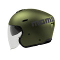 Casco jet Momo Design AERO verde militare opaco con lettering MOMO, fianco destro