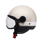 Casco jet Momo Design FGTR Classic Candy malted milk, lato destro con scritta MOMO bianca