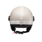 Casco jet Momo Design FGTR Classic Candy malted milk, lato sinistro con nottolino nero