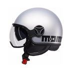 Casco jet Momo Design FGTR EVO E2206 grigio opaco, lato destro con logo Momo Design