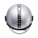 Casco jet Momo Design FGTR EVO E2206 grigio opaco, lato sinistro con nottolino visiera