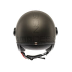 Casco jet Momo Design FGTR EVO HIP bronzo, tre quarti posteriore con lettering momodesign