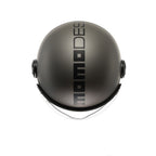 Casco jet Momo Design FGTR EVO Mono titanio opaco, vista tre quarti posteriore