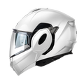Casco modulare flip-back Kappa KV55 Bianco Lucido, vista laterale sinistra con mentoniera chiusa