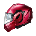 Casco modulare flip-back Kappa KV55 Bordeaux Lucido, vista laterale sinistra con mentoniera chiusa