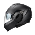 Casco modulare flip-back Kappa KV55 Nero Opaco, vista laterale sinistra con mentoniera chiusa