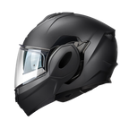 Casco modulare flip-back Kappa KV55 Nero Opaco, vista laterale sinistra con mentoniera chiusa