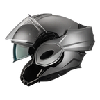 Casco modulare flip-back Kappa KV55 Titanio Opaco, in configurazione jet con mentoniera ribaltata, vista laterale