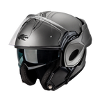 Casco modulare flip-back Kappa KV55 Titanio Opaco, mentoniera flip-back ruotata dietro la calotta, vista tre quarti