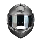 Casco modulare flip-back Kappa KV55 Titanio Opaco, vista frontale con visiera abbassata