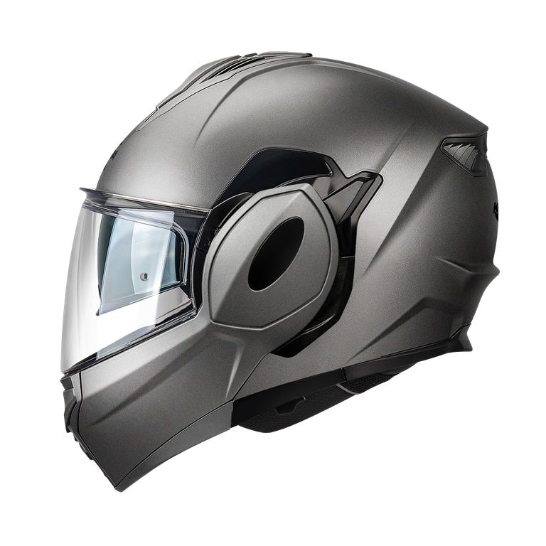 Casco modulare flip-back Kappa KV55 Titanio Opaco, vista laterale sinistra