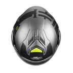 Casco modulare flip-back Kappa KV55 York Titanio Opaco / Nero / Giallo, vista dall'alto con la presa d'aria superiore