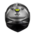 Casco modulare flip-back Kappa KV55 York Titanio Opaco / Nero / Giallo, vista posteriore con i due estrattori d'aria