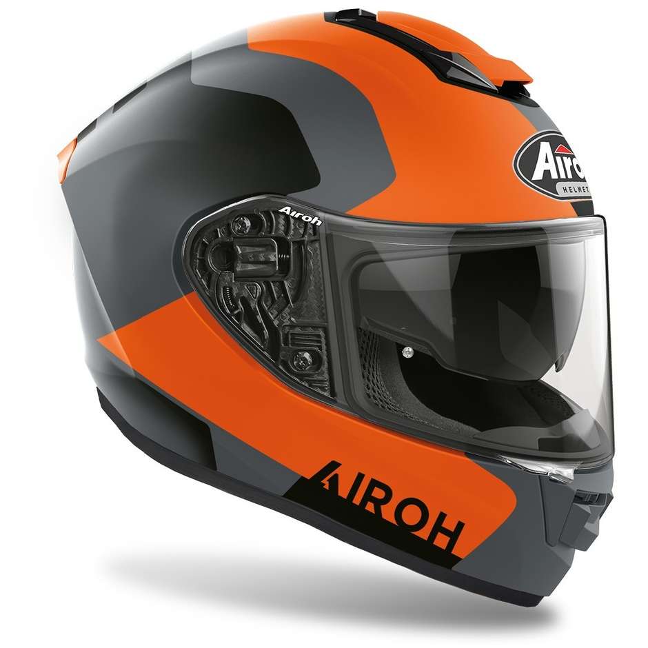 Airoh Airoh ST.501 Dock Casco Integrale Arancio Opaco – HPC Pinlock Visiera Solare ECE 22.05 Arancio Caschi integrali - Moon Bike - Vista 3