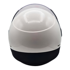 Casco demi-jet Piaggio PJ bianco lucido, vista posteriore della calotta