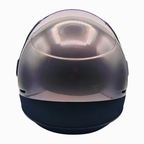 Casco demi-jet Piaggio PJ grigio metallizzato, vista posteriore della calotta