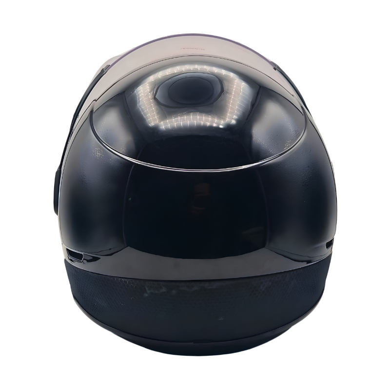 Casco demi-jet Piaggio PJ nero lucido, vista posteriore della calotta