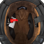 Interno del casco jet Vespa P-Xential 2.0: imbottitura marrone tabacco sfoderabile