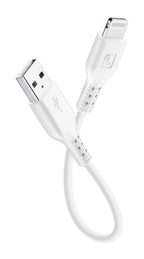 Cellularline Cavo Dati MFi USB Travel 15 cm per iPhone, Bianco USBDATACTRMFIIPH5: cavo bianco USB-A / Lightning 15 cm, fondo bianco