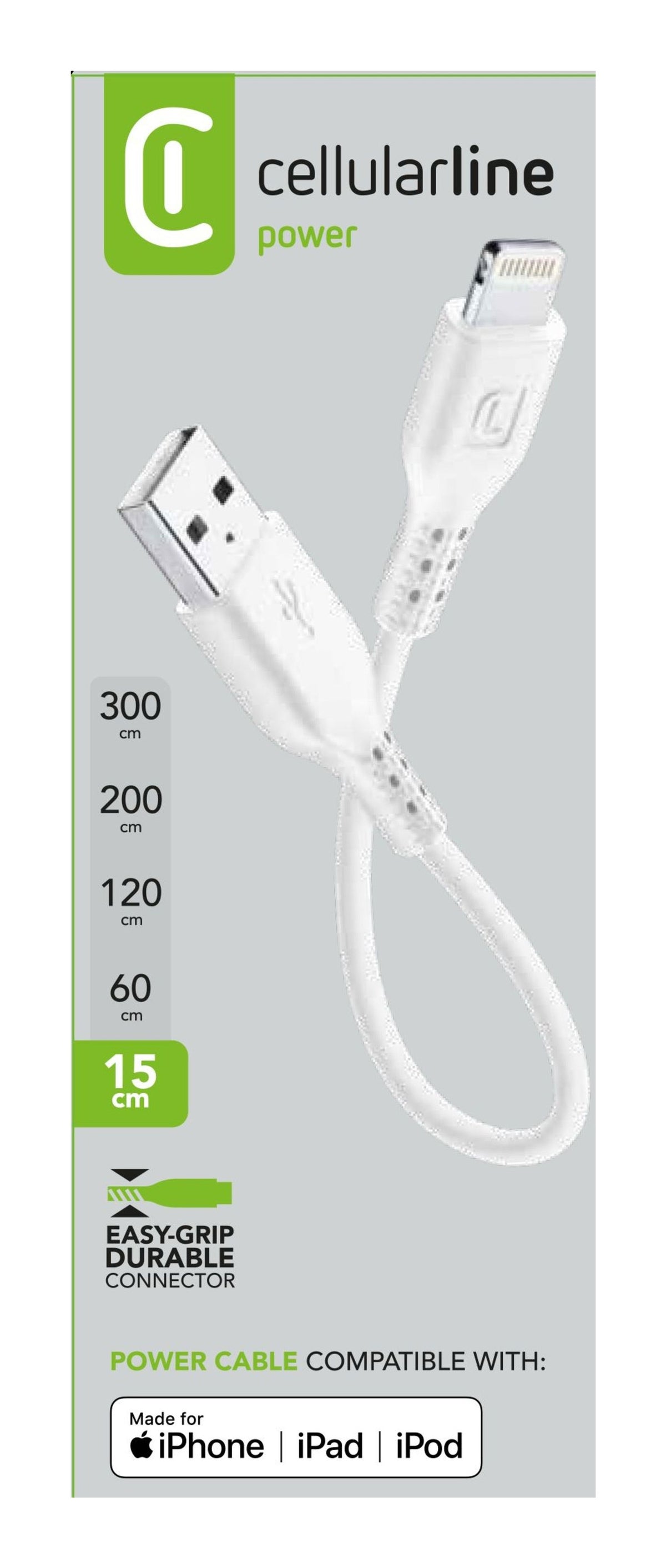 Cellularline Cavo Dati MFi USB Travel 15 cm per iPhone, Bianco USBDATACTRMFIIPH5: confezione del cavo 15 cm