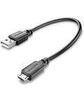 Cellularline Power Cable Cavo USB USBDATACTRMICROUSB: cavo nero USB-A / Micro USB 15 cm, fondo bianco