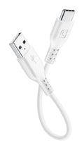 Cellularline Power Cable Cavo da USB a USB-C 15 cm USBDATACTRUSBCW: cavo bianco USB-A / USB-C 15 cm arrotolato