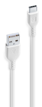 Cellularline Power Cable Cavo da USB a USB-C 15 cm USBDATACTRUSBCW: connettori USB-A e USB-C in primo piano