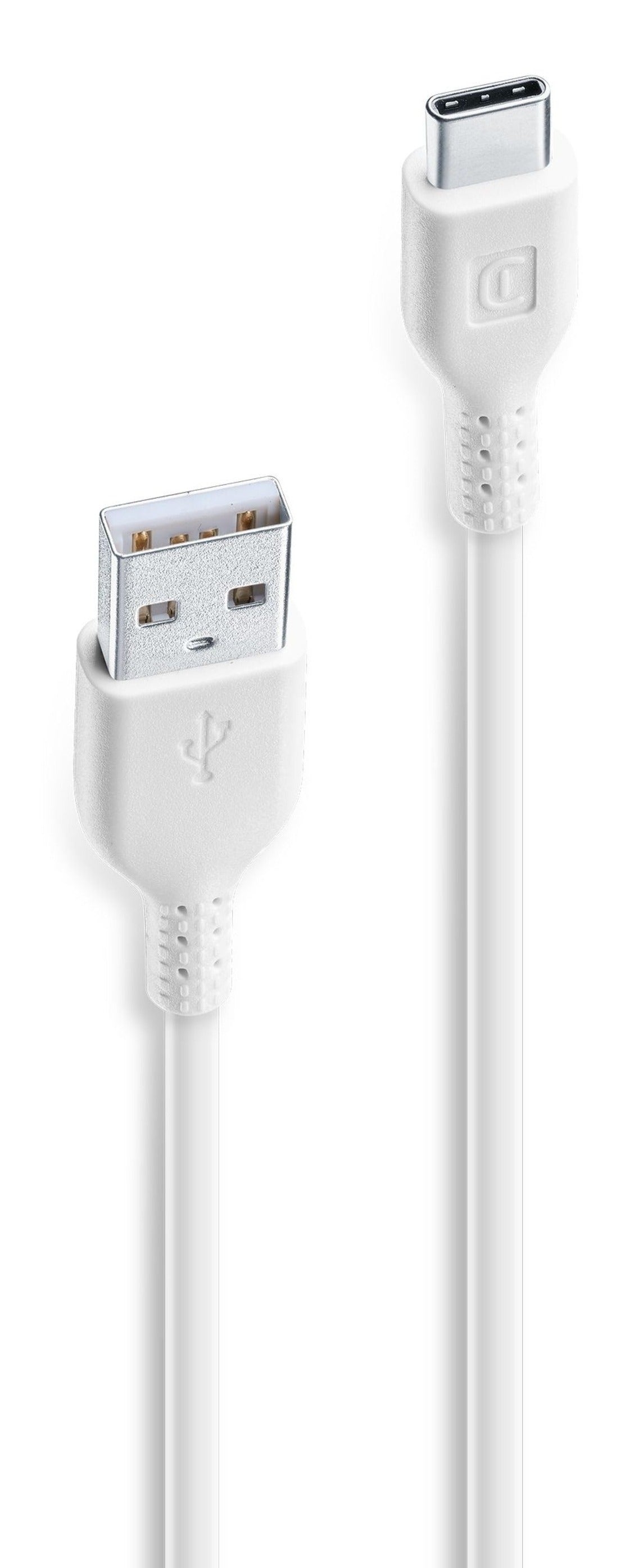 Cellularline Power Cable Cavo da USB a USB-C 15 cm USBDATACTRUSBCW: connettori USB-A e USB-C in primo piano