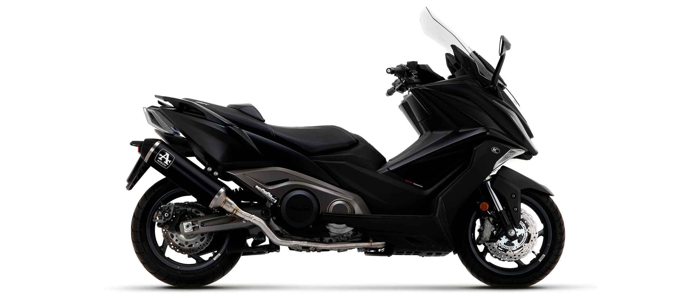 Terminale Urban alluminio Dark con fondello Dark per Kymco AK 550 2021/2026 - Arrow (73520ANN)