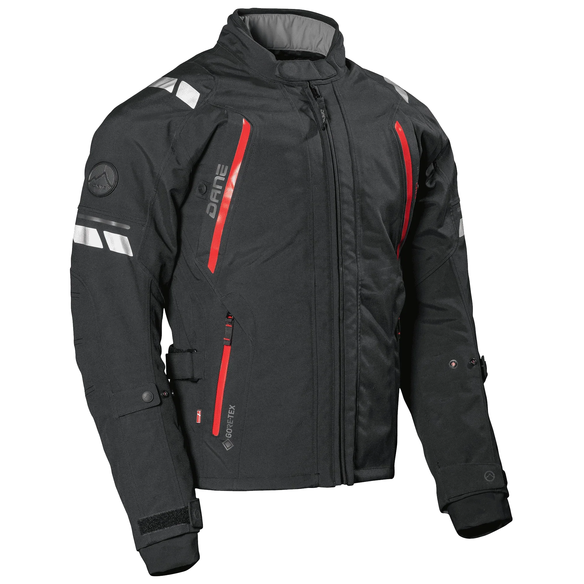 Giacca moto Dane Elling Gore-Tex 102.475.06 nero e rosso, foto ufficiale del capo