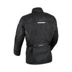 Giacca moto impermeabile Difi Cage Aerotex nera con stampe riflettenti, retro