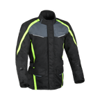 Difi Cage Kid Aerotex 102.198.03 giacca moto bambino nera e giallo fluo, vista frontale
