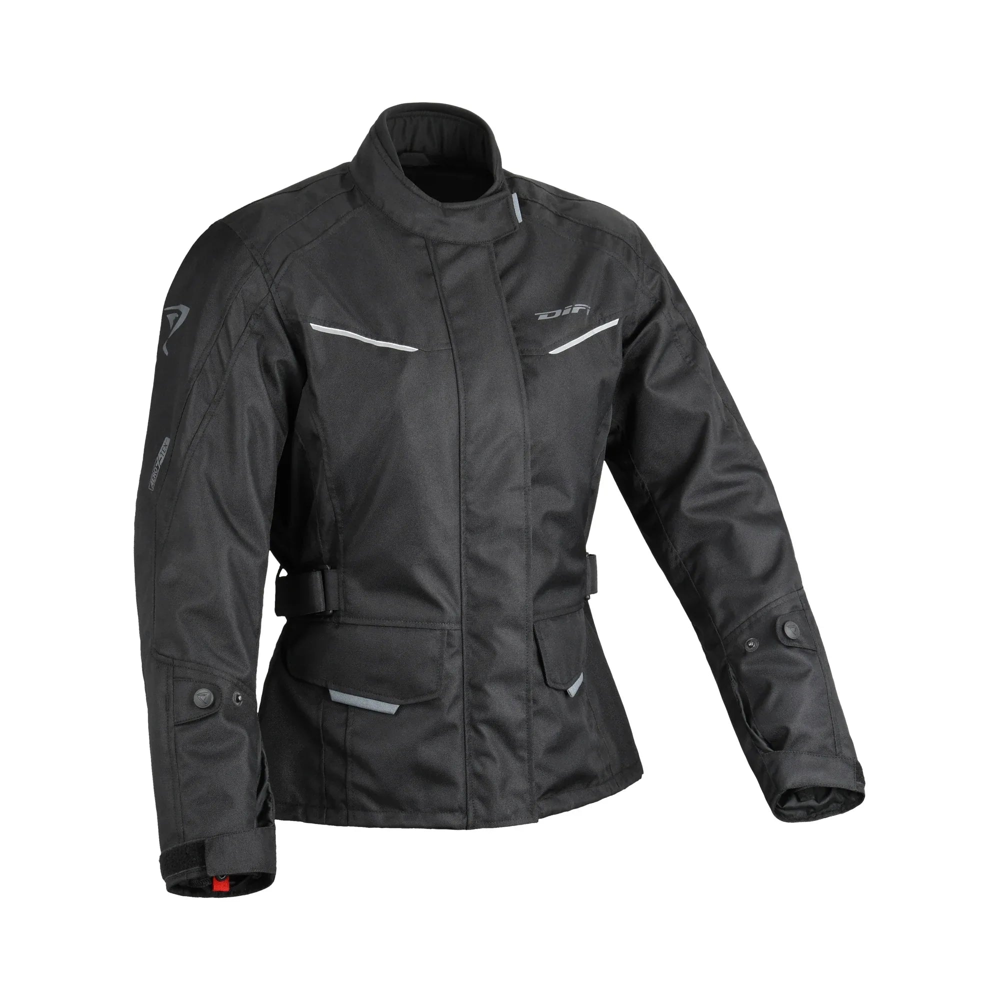 Difi Cage Lady Aerotex 102.197.00 giacca moto donna impermeabile nera, fronte
