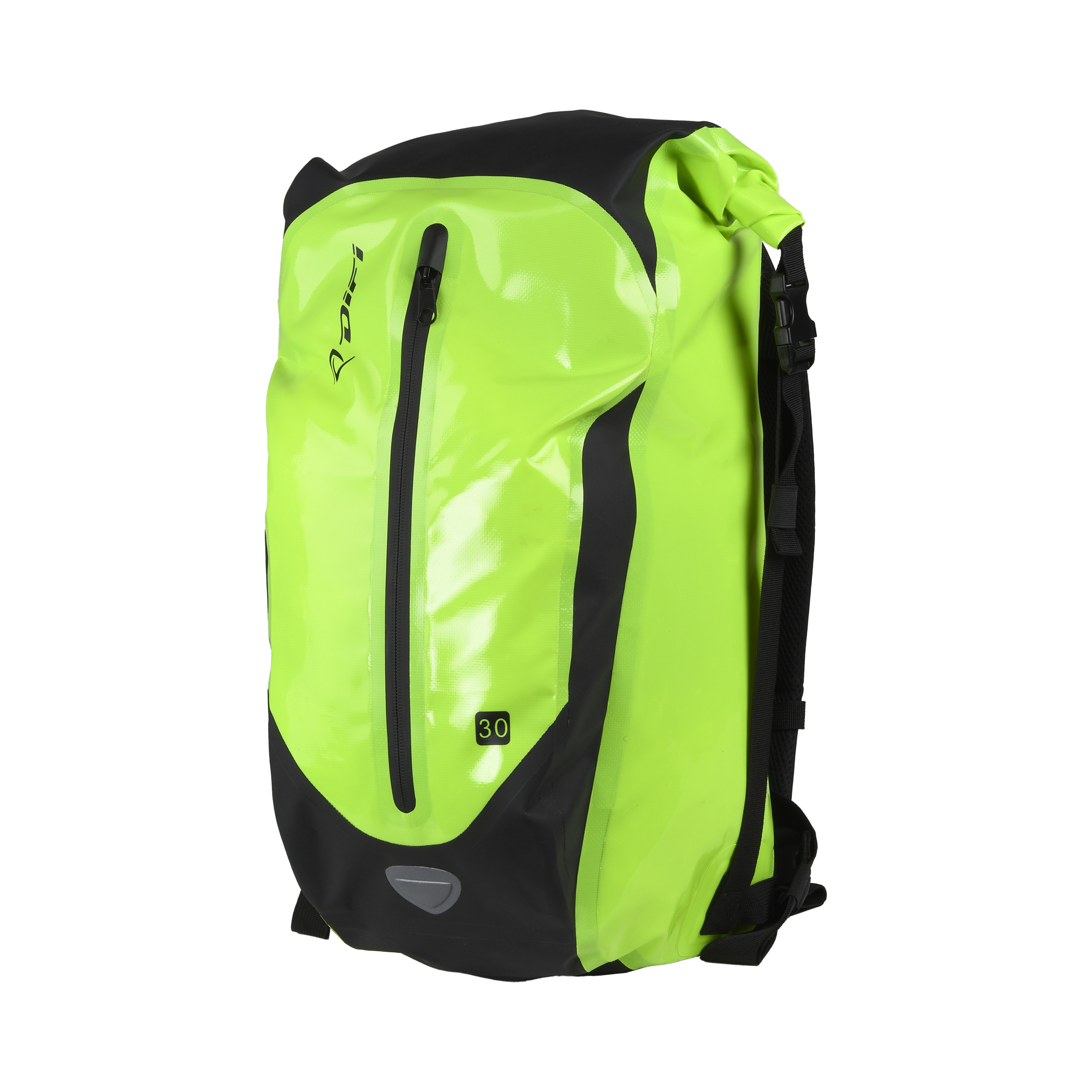 Zaino Difi DryCore giallo fluorescente con fondo nero e inserti riflettenti