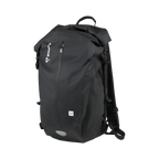 Zaino impermeabile Difi DryCore nero con chiusura roll-top, vista di tre quarti