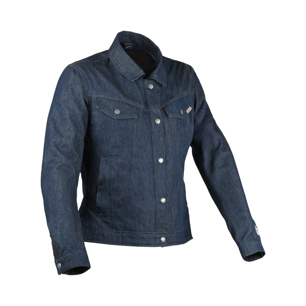 Difi Ellison Donna 102.278.555 giacca moto trucker in denim blu scuro, fronte