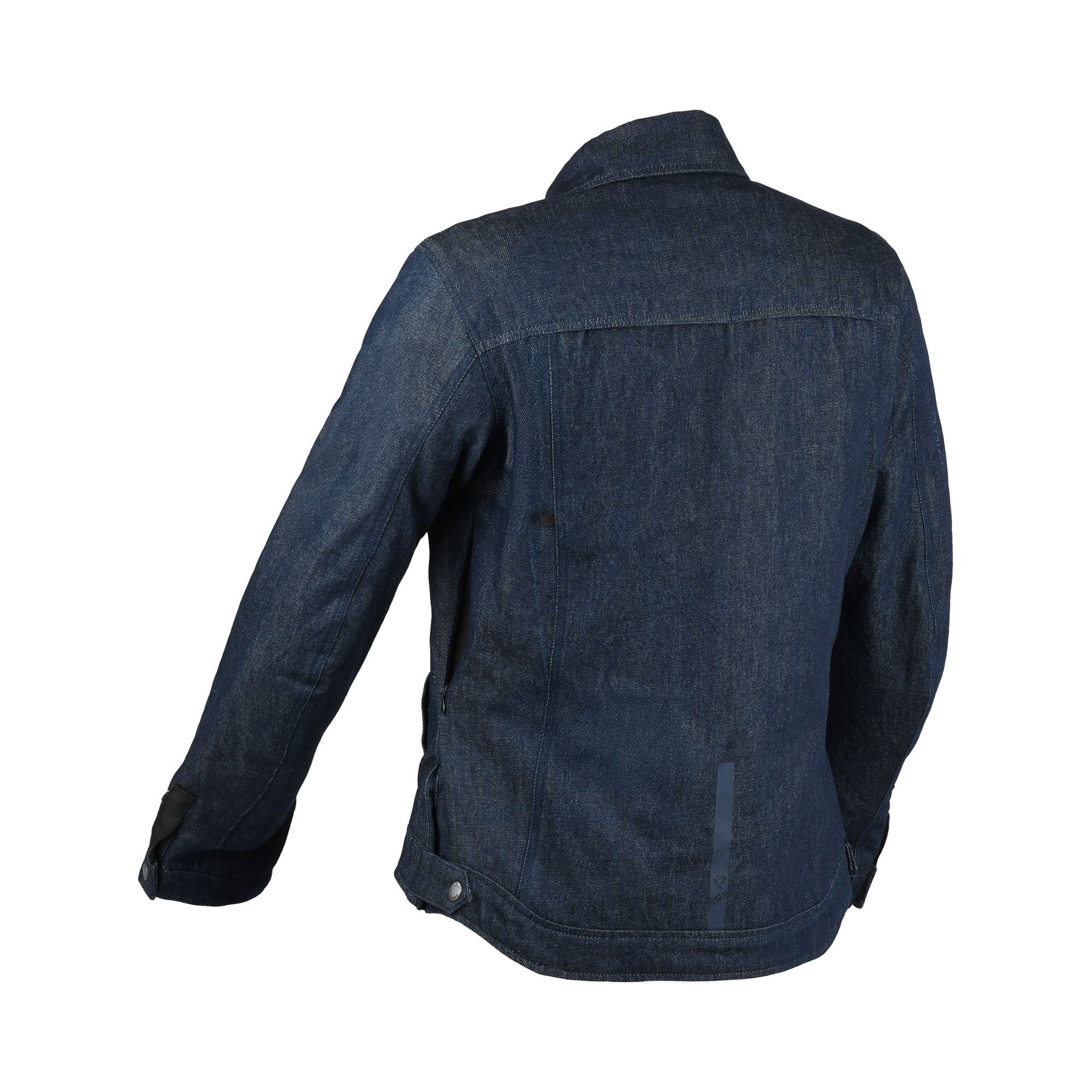 Giacca moto in denim da donna Difi Ellison blu scura, veduta posteriore