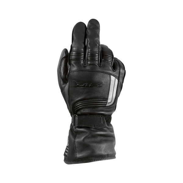Guanto moto donna Difi Fusion Aerotex in pelle nera, banda riflettente e polsino regolabile