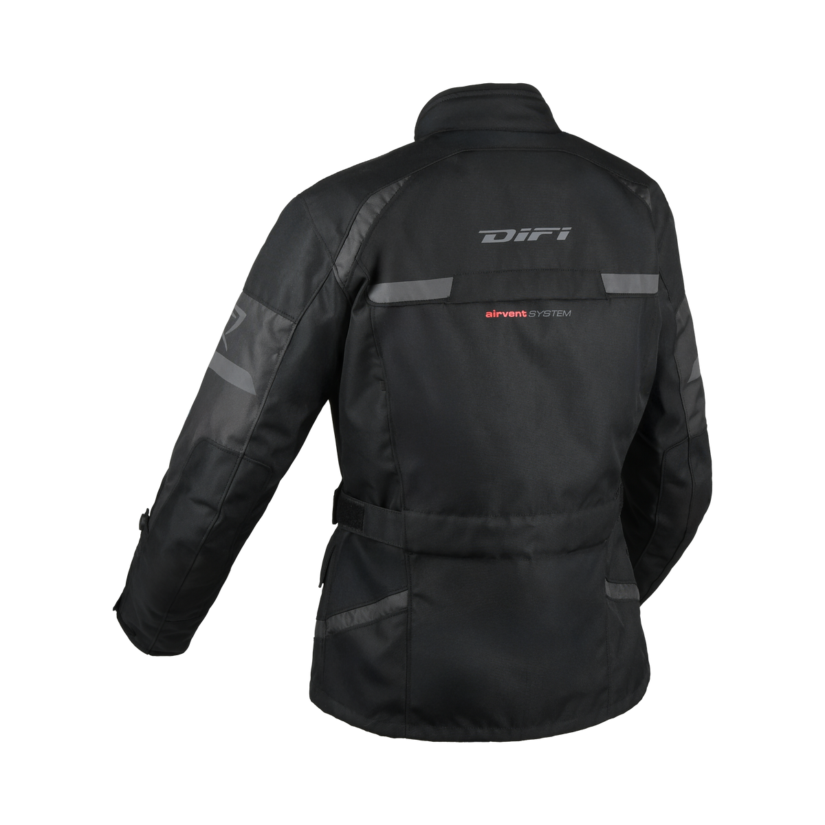 Giacca da moto donna Difi Horizon Aerotex nera impermeabile, veduta posteriore