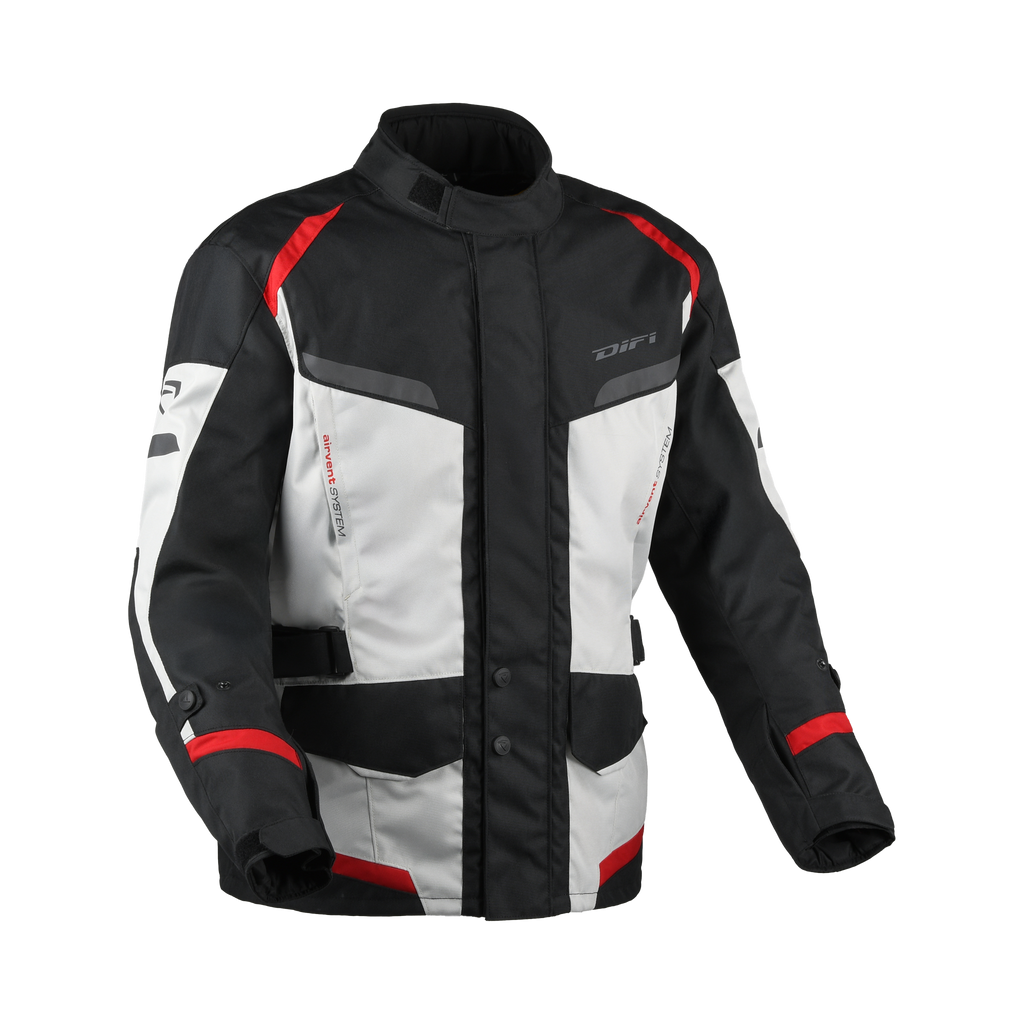 Difi Horizon Aerotex Donna 102.258.183 giacca moto nera e grigia, fronte